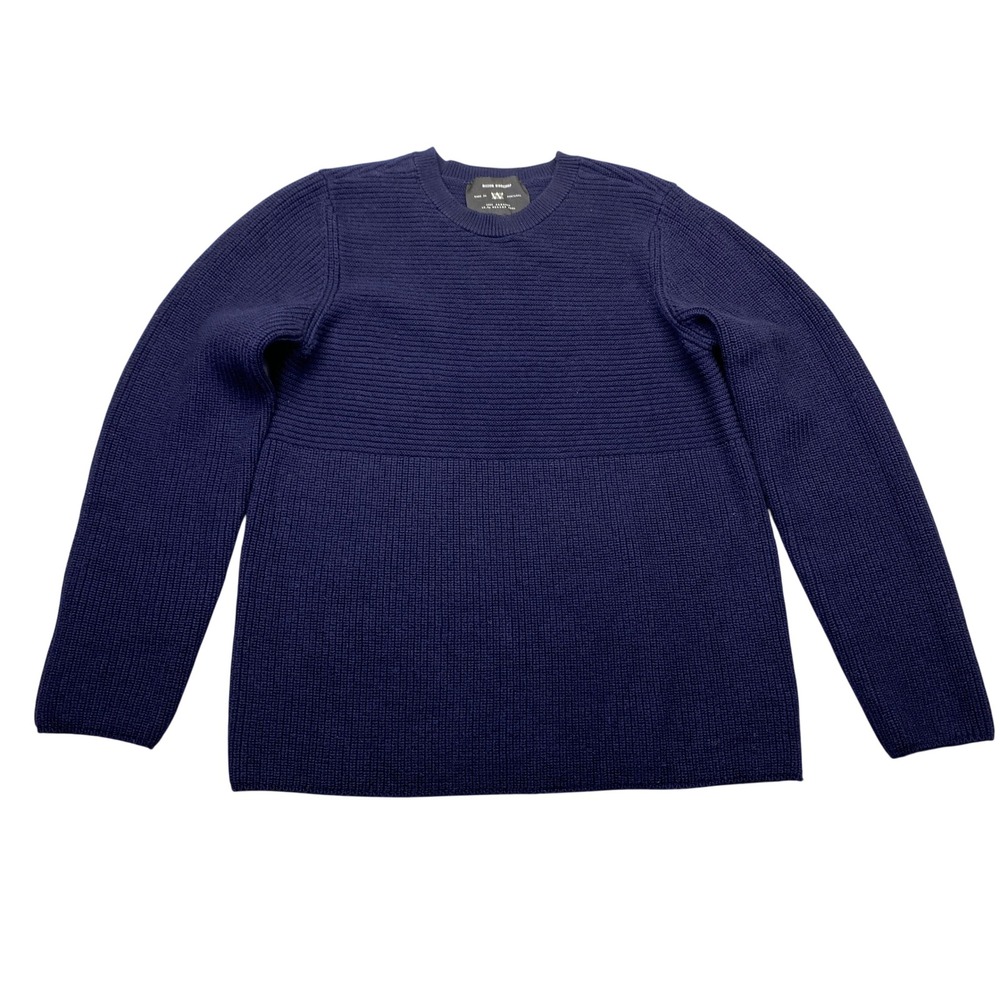 Mission Workshop The Gansey‎ Navy Blue Organic Merino Wool Sweater Mens Small